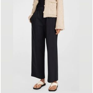 NWT- Malene Birger Remi cropped straight leg black pant Size FR 38/ US 6